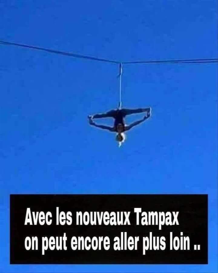 Femme   blague   caricature   avec les nouveau tampax on peut encore aller plus loin
