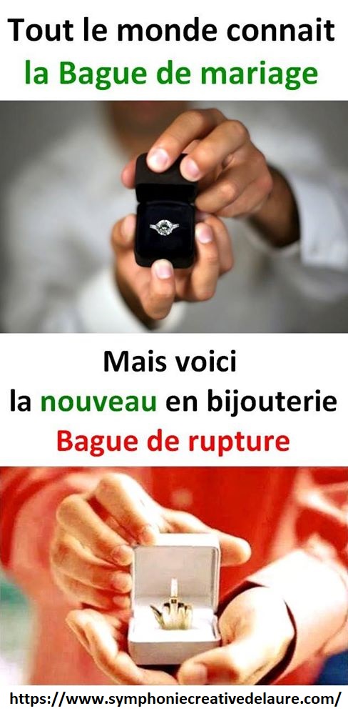 Blague   bague de mariage et bague de rupture