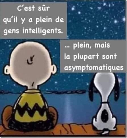 Blague   c'est sur qu'il y a plein de gens intéligents   plein mais la plupart sont aymptomatique