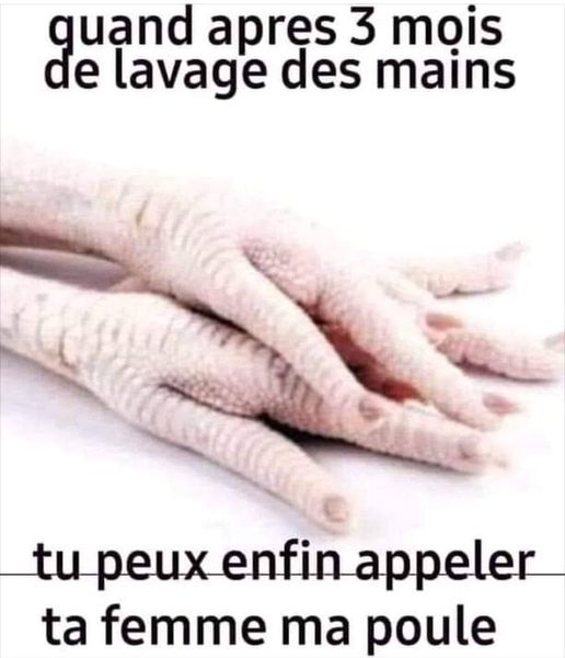 Blague   caricature   après 3 mois de lavage des mains