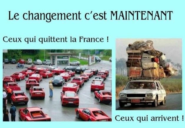 Blague   ceux qui quitte la france et ceux qui arrivent