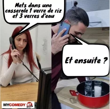 Blague   cuisine   emt dans la casserol un verre de riz et un verre d'eau