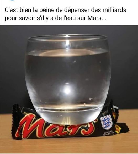 Blague   de l'eau sur mars