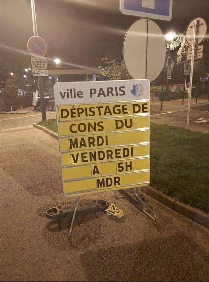 Blague   dépistage de cons du mardi au vendredi