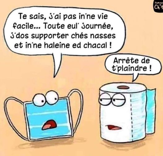 Blague   entr eun masque et un PQ