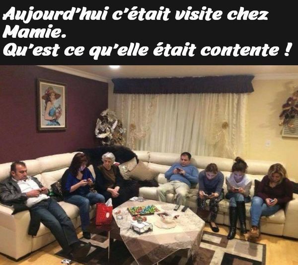 blague   famille   caricature   aujourd'hui visite chez mamie