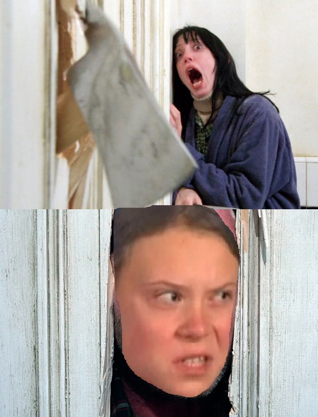 Blague   greta thunberg avec hache