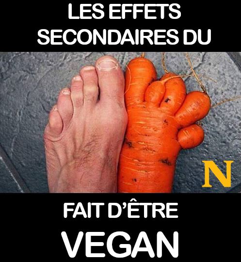 Blague   les effets secondaires du fait d'être végan
