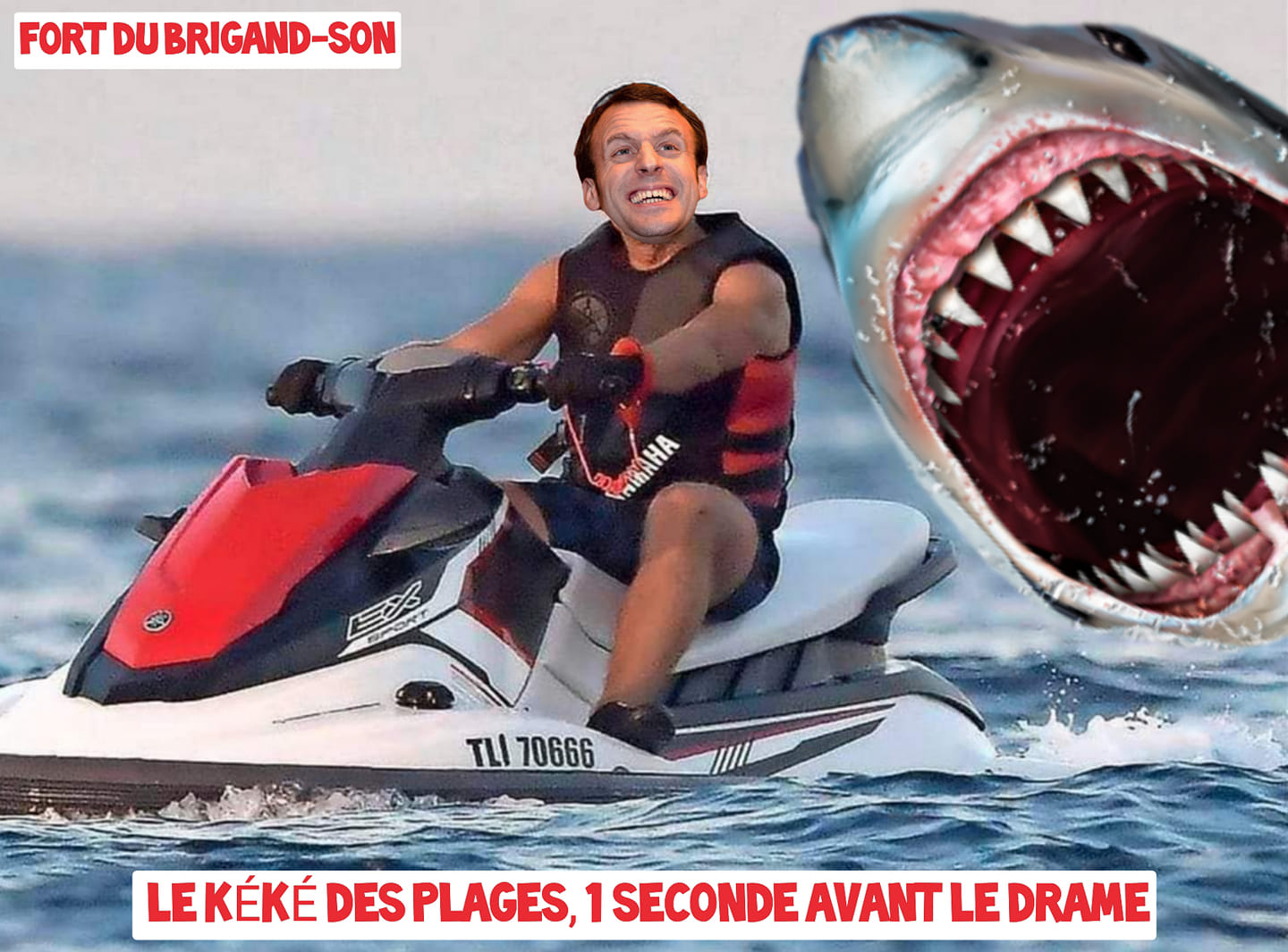 Blague   macron en jet ski