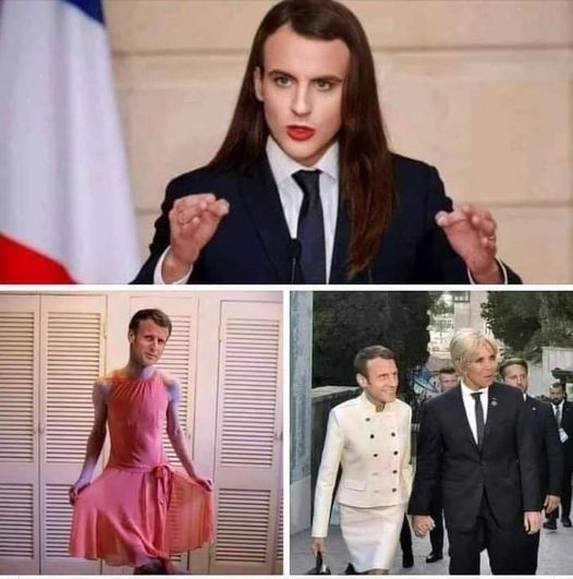 blague   macron en travesti