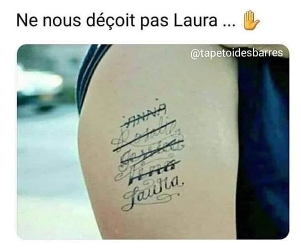 blague   mec qui se tatoue les prénom des filles avec qui il sort