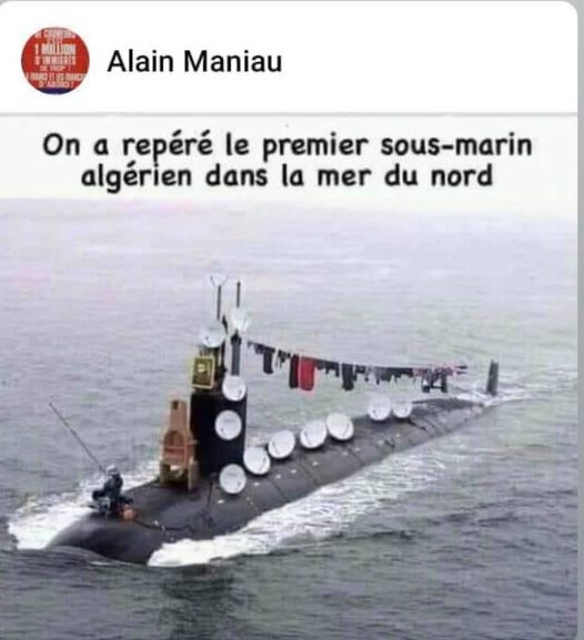 Blague   on a repéré le premier sous marin algérien dans la mer du nord