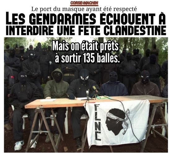blague   port du masque,les gendarmes échouent à interdire une fête clandestine,mais on était prêt à sortir 135 balles
