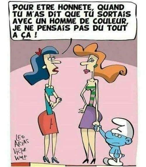 Blague   quand tu ma dis que tu sortait avec un homme de couleur je ne pensais pas à ça   shtroumph
