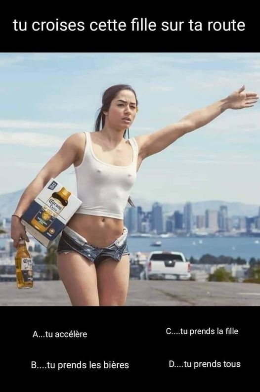 Blague   Tu croise cette fille sur la route