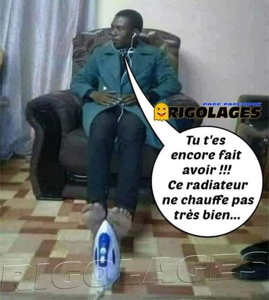 Blague   tu t'es encore fait avoir ce radiateur ne chauffe pas très bien   fer à repasser