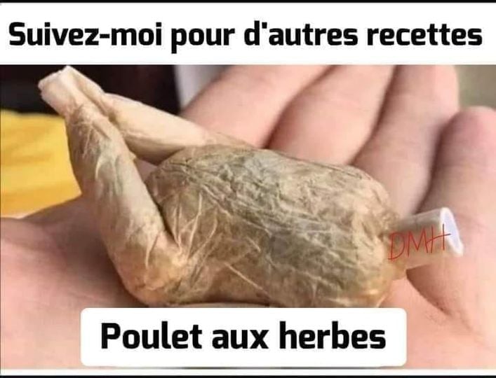 Blague   jeux de mot et d'image   recette   pulet aux herbes