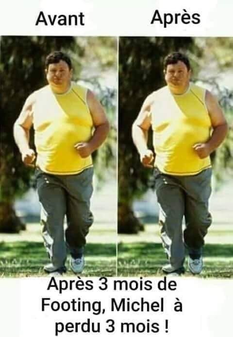 Sport   caricature   avant et après homme en train de courir après 3 mois de footing michel àperdu 3 mois