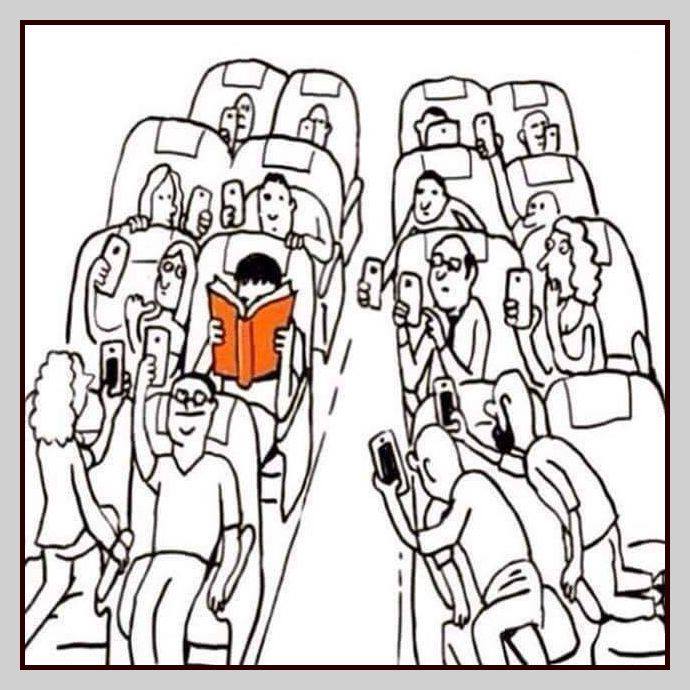 Téléphone   Caricature   Personne qui lis