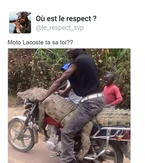 Humour moto lacoste