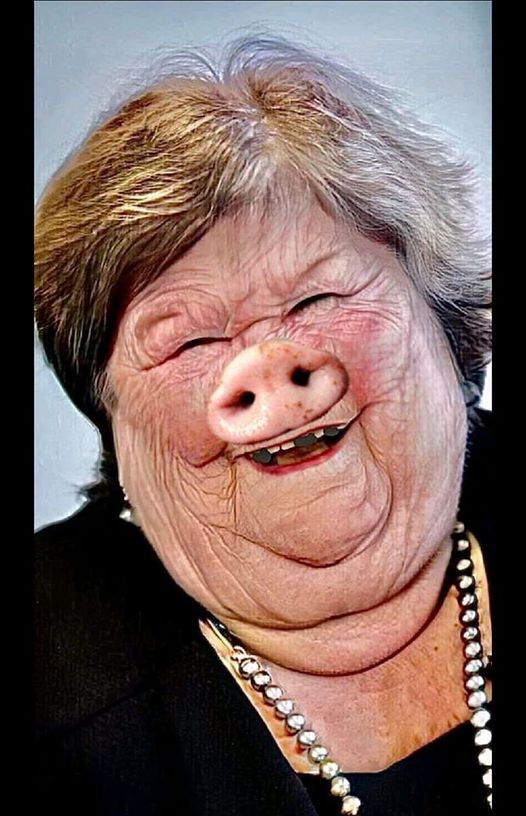 Caricature   femme en cochone