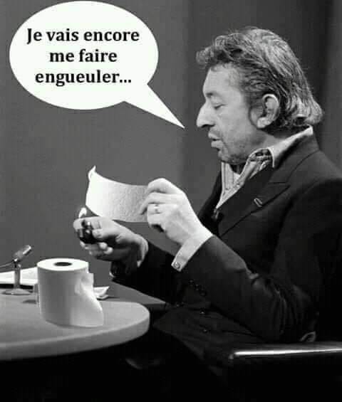 Caricature   gainsbourg qui brule du papier cul