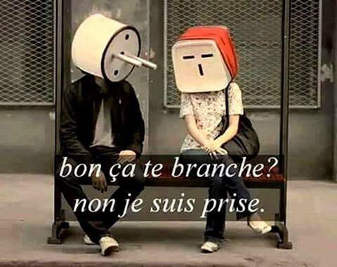 Caricature   jeu de mots   ça te branche non je suis prise