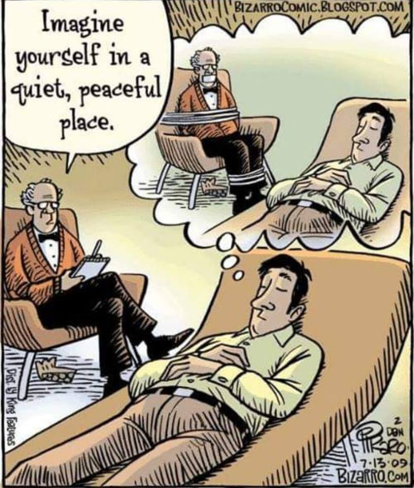 Caricature   le pscychiatre imaginer que vous êtes en paix le psychatre attaché