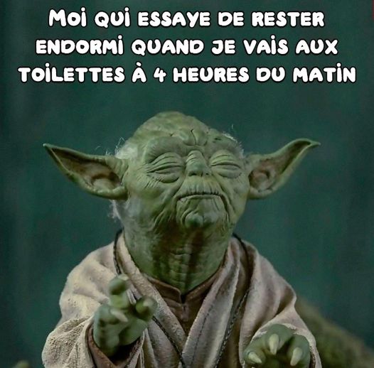 Caricature   moi qui essaye de rester endormi quand je vais aux toilettes à 4 h du matin