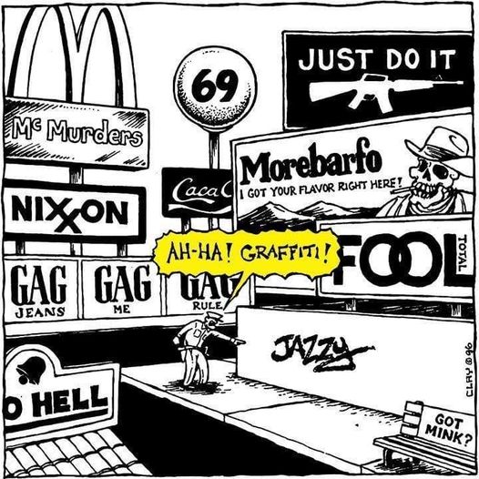 Caricature   publicité   rue   américain