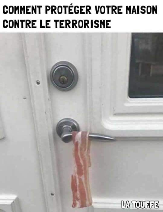 Caricature   viande sur la pignée comment protéger votr emaison contre le terrorisme