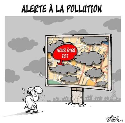Carricature   dessin   alerte à la pollution   vous êtes là
