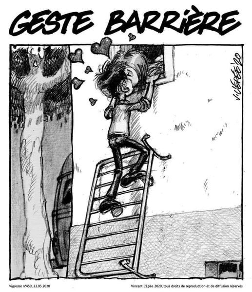 Dessin   caricature   amoureux qui embrasse sa copine à une fenêtre