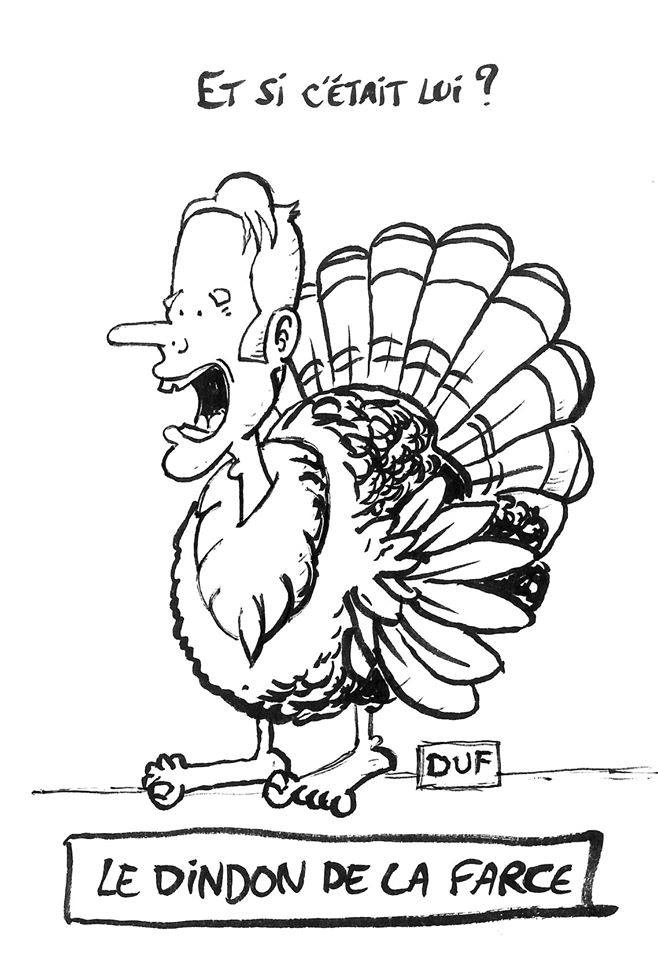 Macron   caricature   et si c'était lui le dindon de la farce