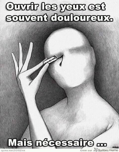 Ouvrir les yeux est souvent douloureux mais nécéssaire