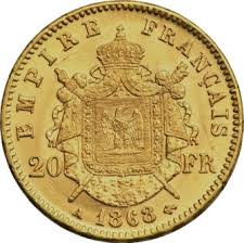 Napoleon Emp erreur 1er empire Général Bon Apparte Piece en or Vrai Piece en or 20 francs 20 Verites Or 1868