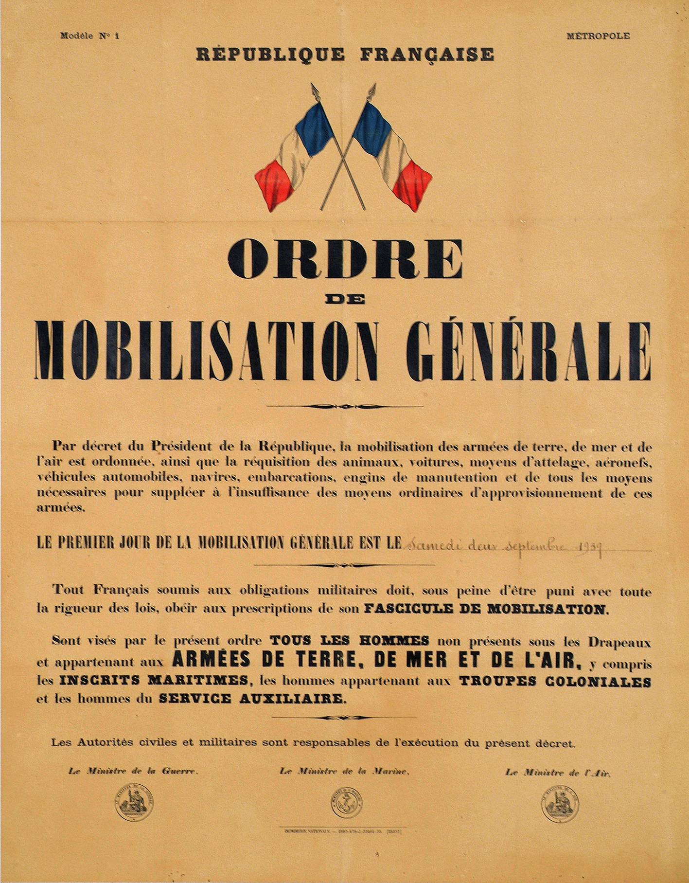 Napoleon   General DeGaulle Appel General A  la mobilisation Nationale Patrie France de l arme(e)s française Resistance Force de L air de Terre des Mer
