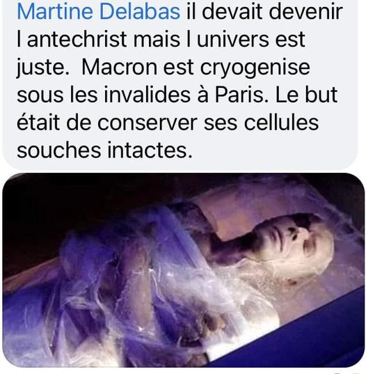emmanuel Macron Anti christ=contre jesus christ cryogénise sous les invalide en 1789 revolution des gilets jaune